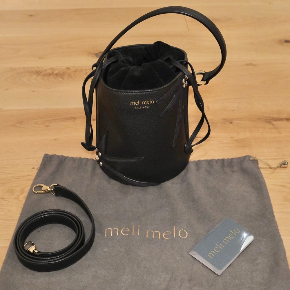 Meli Melo Santina Mini Bucket Bag Black
